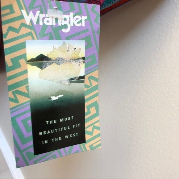 Wrangler Shirt Womens XL Pink Blue 90s Southwestern Western Aztec Vintage New - Picture 15 of 16